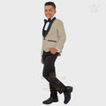 Boy's white tuxedo suit with jacket, vest, and pants set by SHOWLU FASHION STORE, perfect for formal occasions.