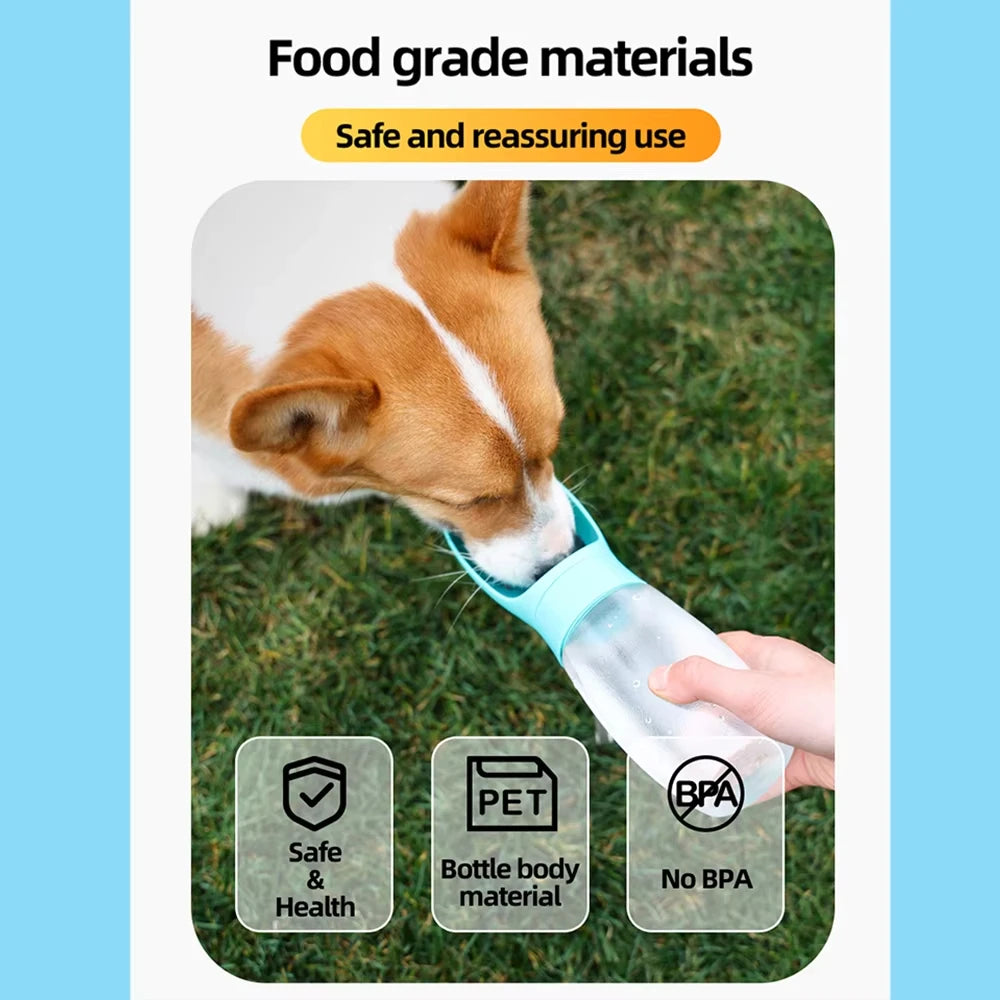 Showlu Portable Dog Water Bottle with 300ml-500ml capacity, featuring a travel pet drinking bowl for easy hydration on the go.