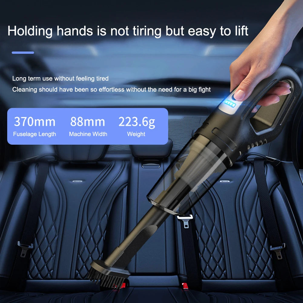 Showlu Smart General mini car vacuum cleaner with compact design and handheld nozzle for cleaning car interiors.