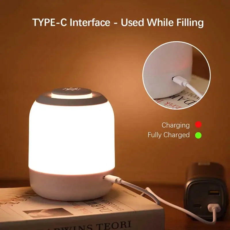 Showlu Smart General LED rechargeable table lamp with adjustable brightness and modern design, shown illuminated on a desk.