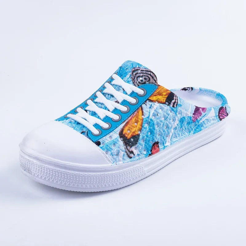 Breathable summer outdoor casual shoes for women by Qaawal, featuring PU leather flats with comfortable, stylish design.