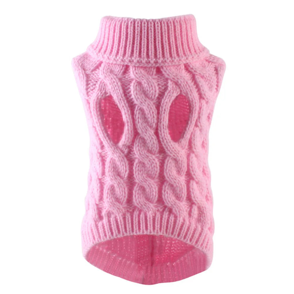 Soft knitted wool pet sweater by Showlu Fashion, warm hoodie for cats and dogs, cozy and stylish pet clothing.