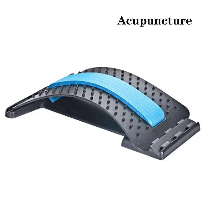 Multi-level back stretcher by DEDOMON with magnetotherapy for lumbar support, showing adjustable design and supportive cushions.