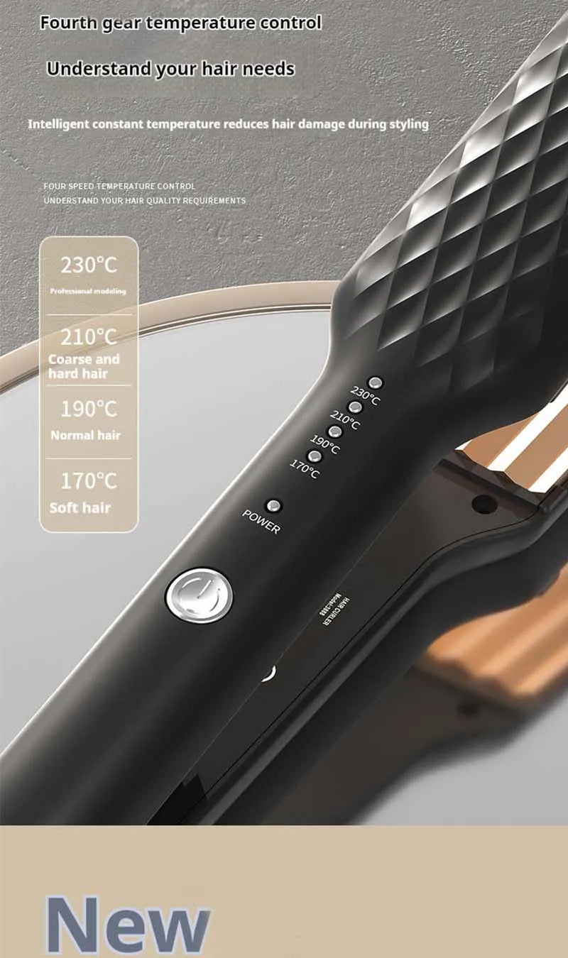 Showlu Smart General hair crimper tool with textured plates for creating waves and volume in hair styling.