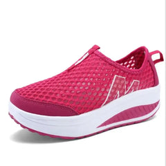 Women Mesh Flat Shoes Sneakers Platform Shoes Woman Loafers Breathable Air Mesh Swing Wedges Shoe Breathable Flats
