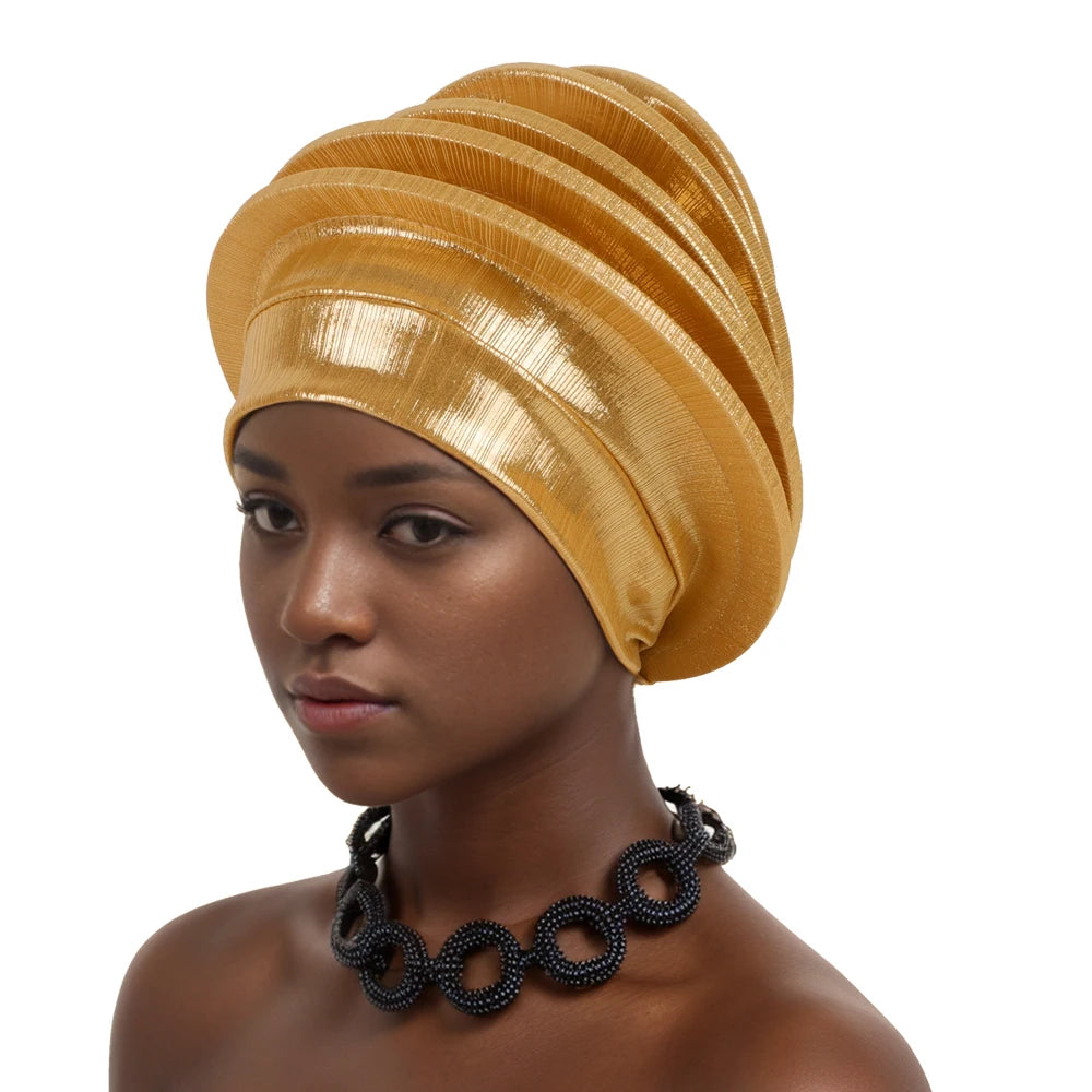 Elegant Spiral Beret for Women Afrcian Lady Head Wraps Female Berets Turban Nigeria Headpiece Wedding Party Gele