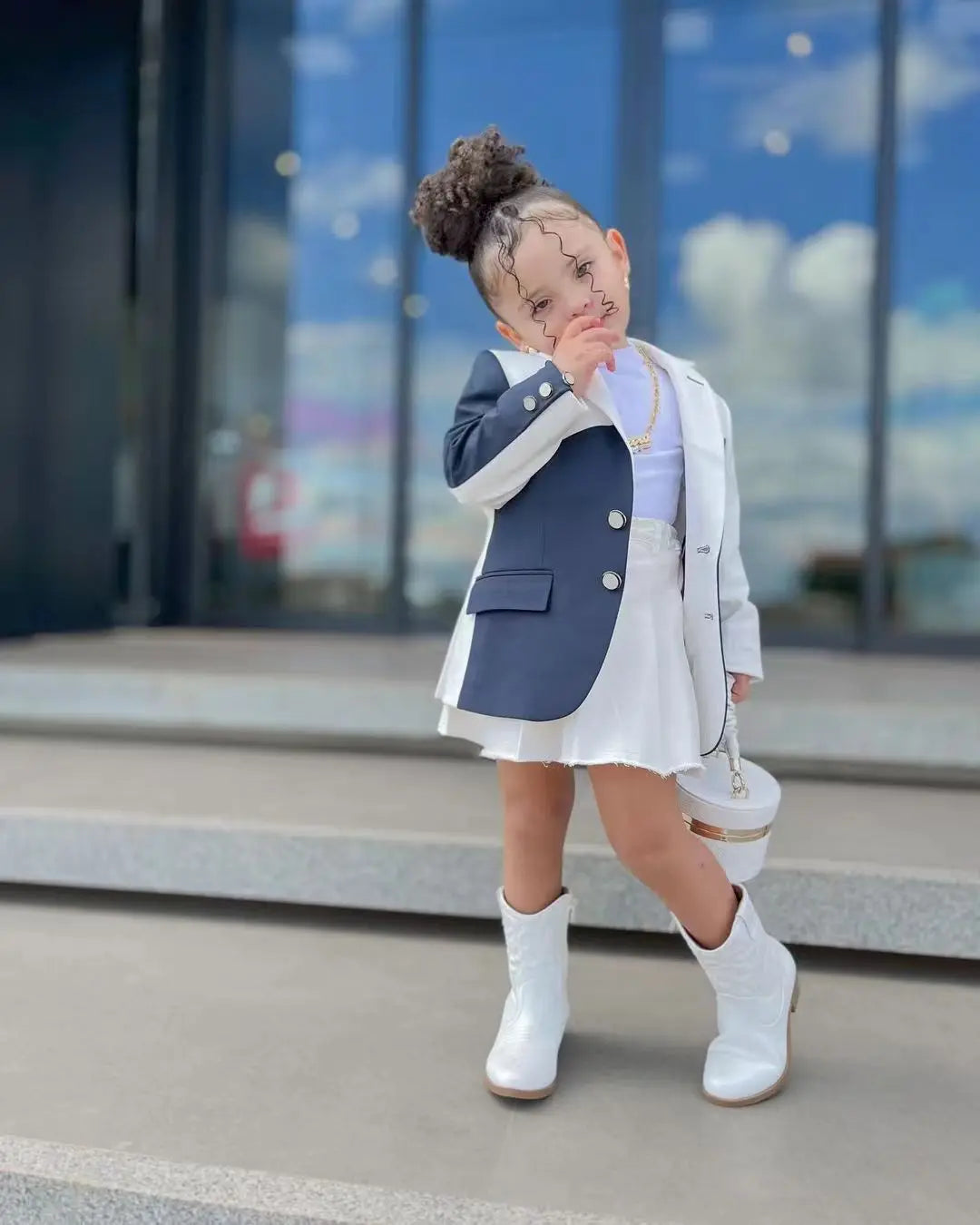 Autumn Winter Baby Girls Clothes Girl Blazer Jackets Coats Long Sleeve Children's Clothing Girl Button Blazer Coats For 3-8 Year