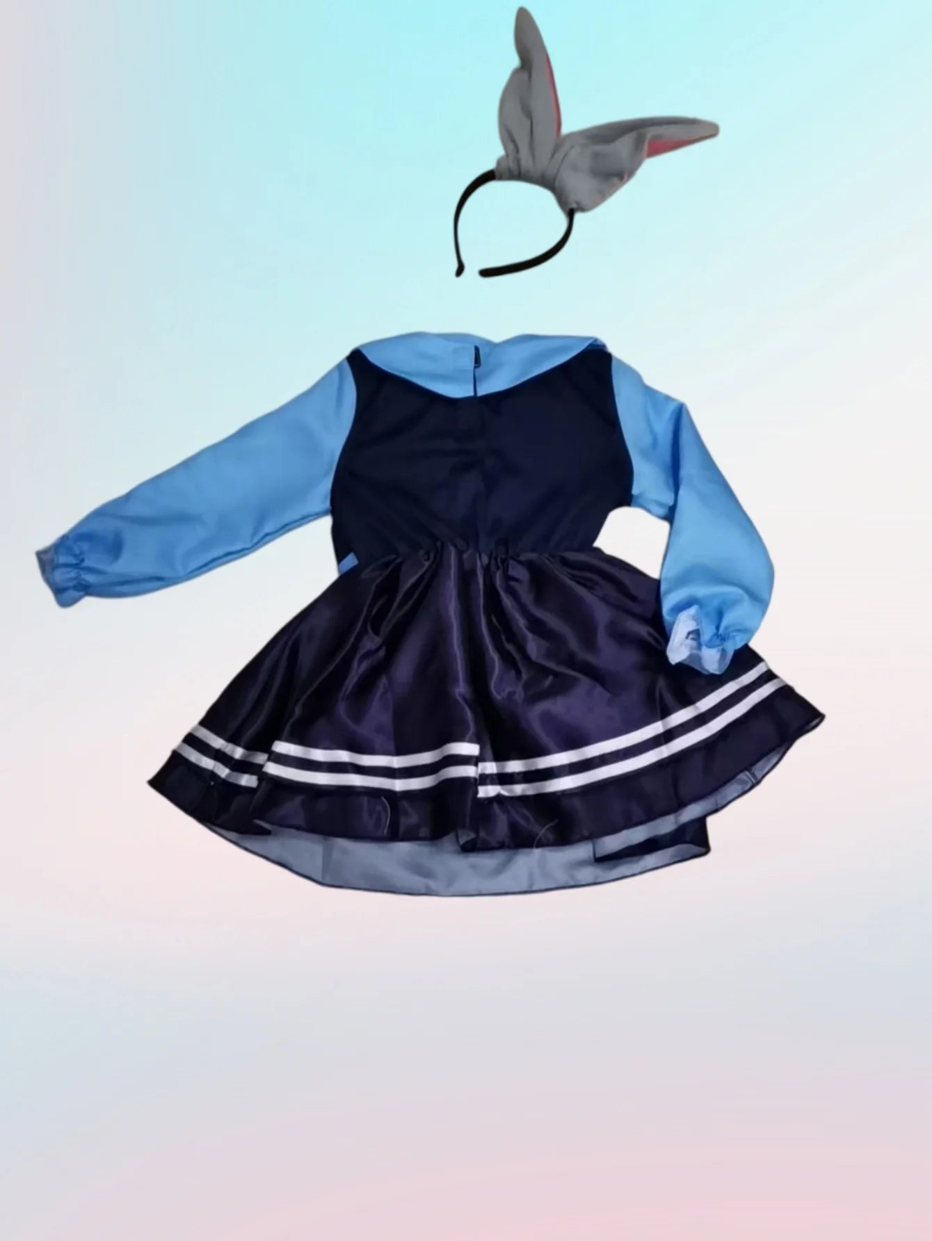 Girls Cute Rabbit Embroidery Dress Casual Academy Style Daily Wear Dress