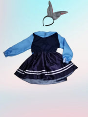 Girls Cute Rabbit Embroidery Dress Casual Academy Style Daily Wear Dress