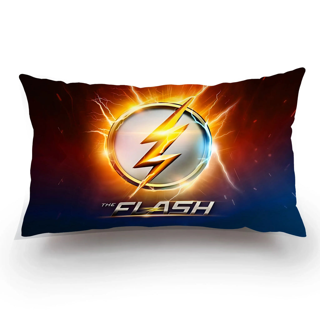 Marvel The Flash plush pillow cover with double-sided cartoon design, soft and vibrant cushion case for fans.