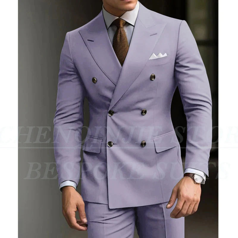 Men's green slim fit 2-piece suit with blazer and trousers, formal wedding attire by Showlu Fashion.
