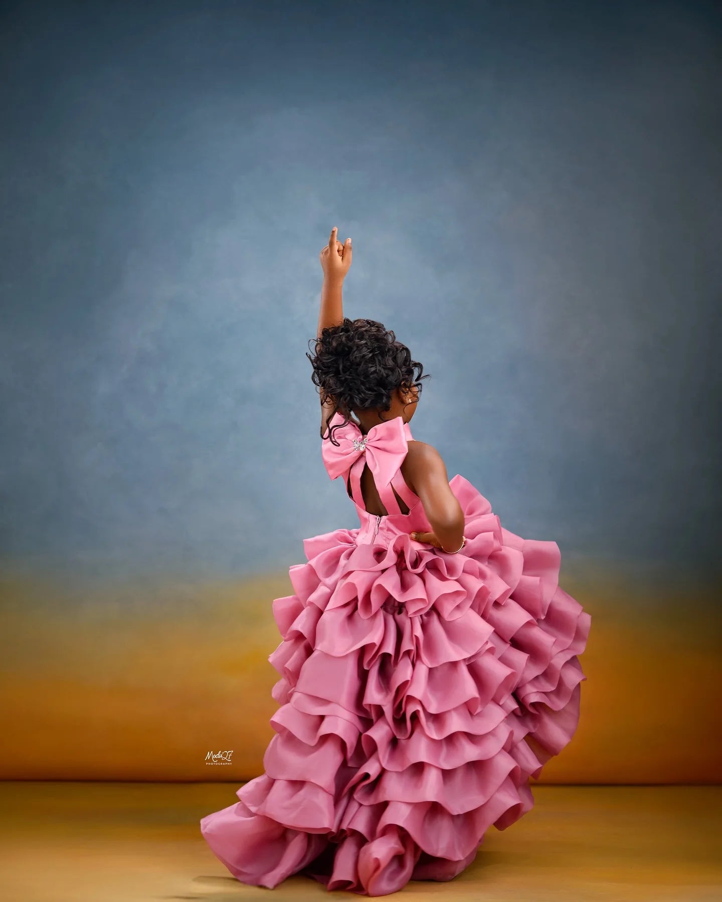 Pink High Low Flower Girl Dresses For Wedding Toddler Ruffles Birthday Party Photo Shoot Ball Gown Customized