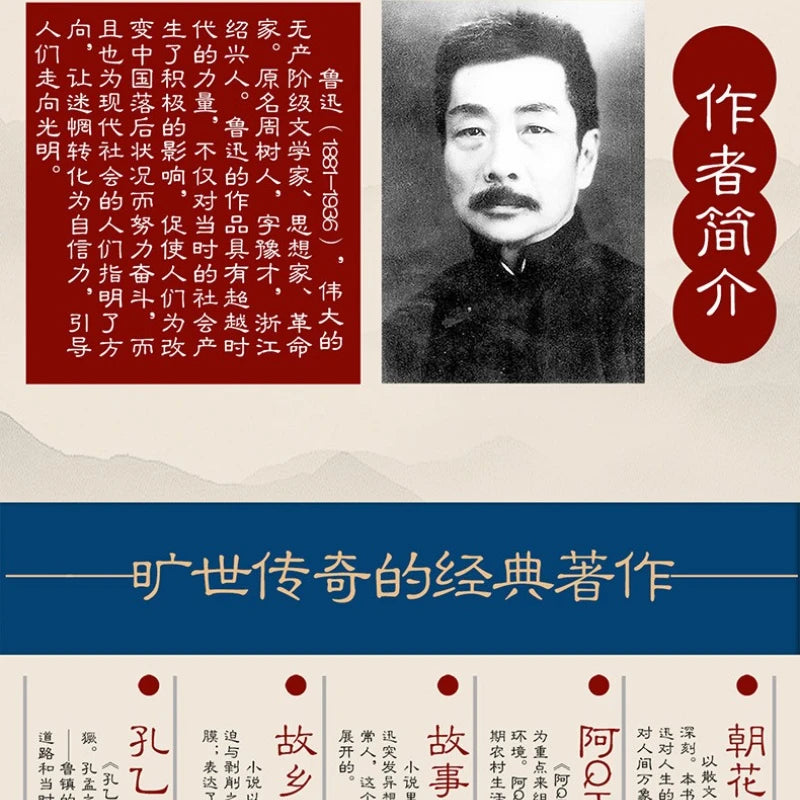 Complete works of Lu Xun, classic Chinese literature collection books, featuring traditional Chinese text and cover art.