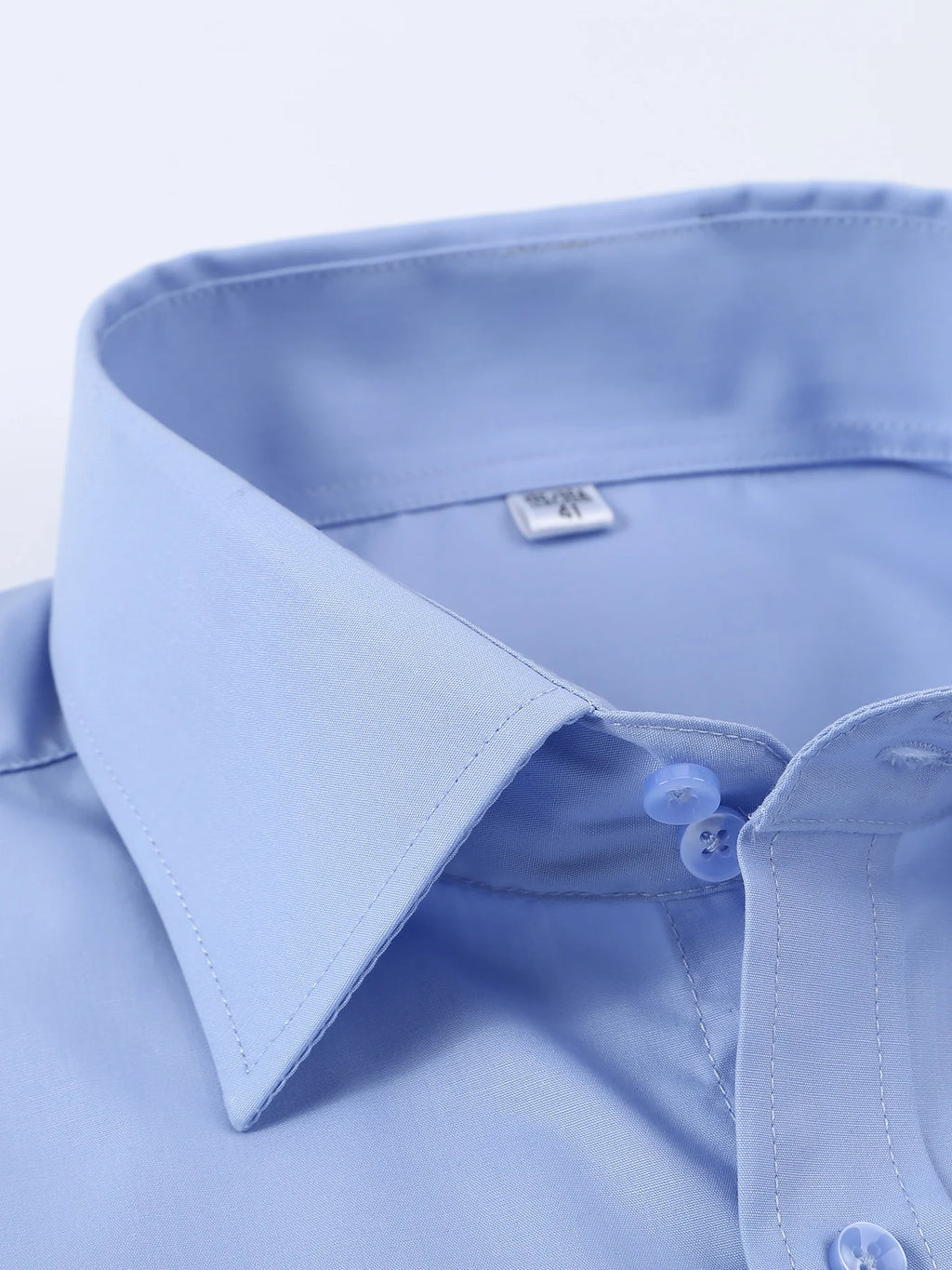 Men's slim fit long sleeve solid color shirt with French cufflinks, ideal for business formal attire, by Showlu Fashion Store