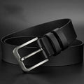 Men's alloy square pin buckle belt by Showlu Fashion, featuring luxury PU leather design for casual or formal wear.