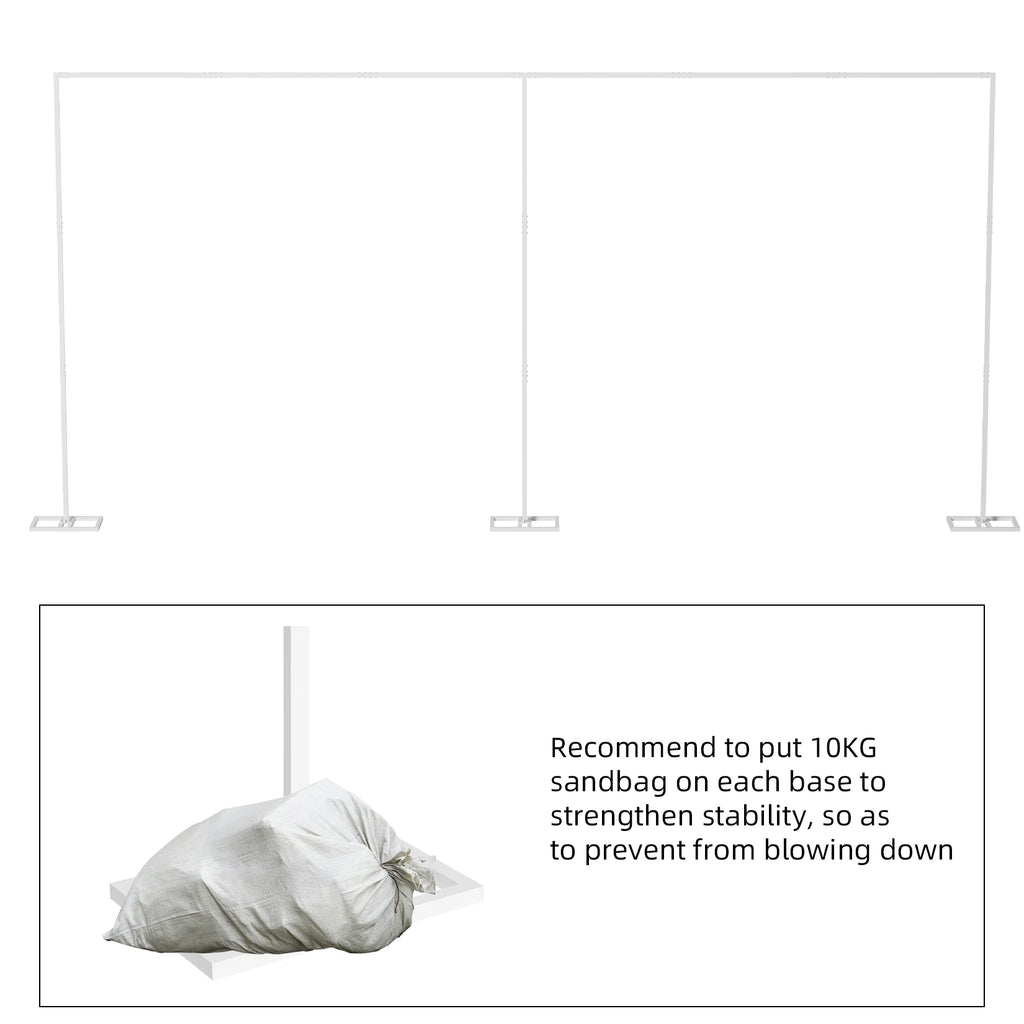 6Mx3M Heavy-duty Adjustable Wedding Backdrop Stand,  Drape Pipe Support Adjustable Kit