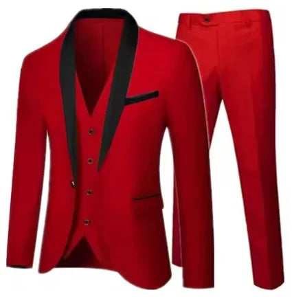 Male groom wearing a white luxury retro carving tuxedo prom suit, slim fit three-piece wedding party dress, Showlu Fashion Store