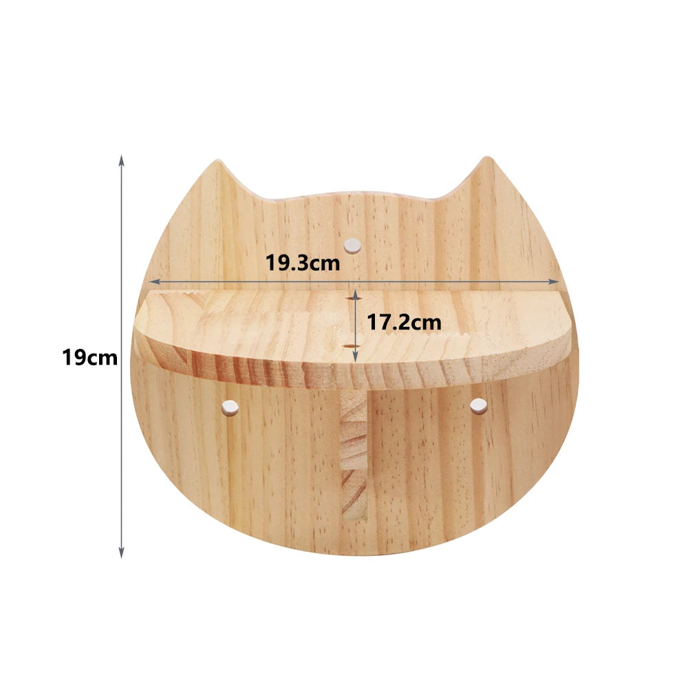 Wall-mounted cat climbing rope and sisal scratching post by Showlu Fashion Store, made of wood with sisal rope for cats.
