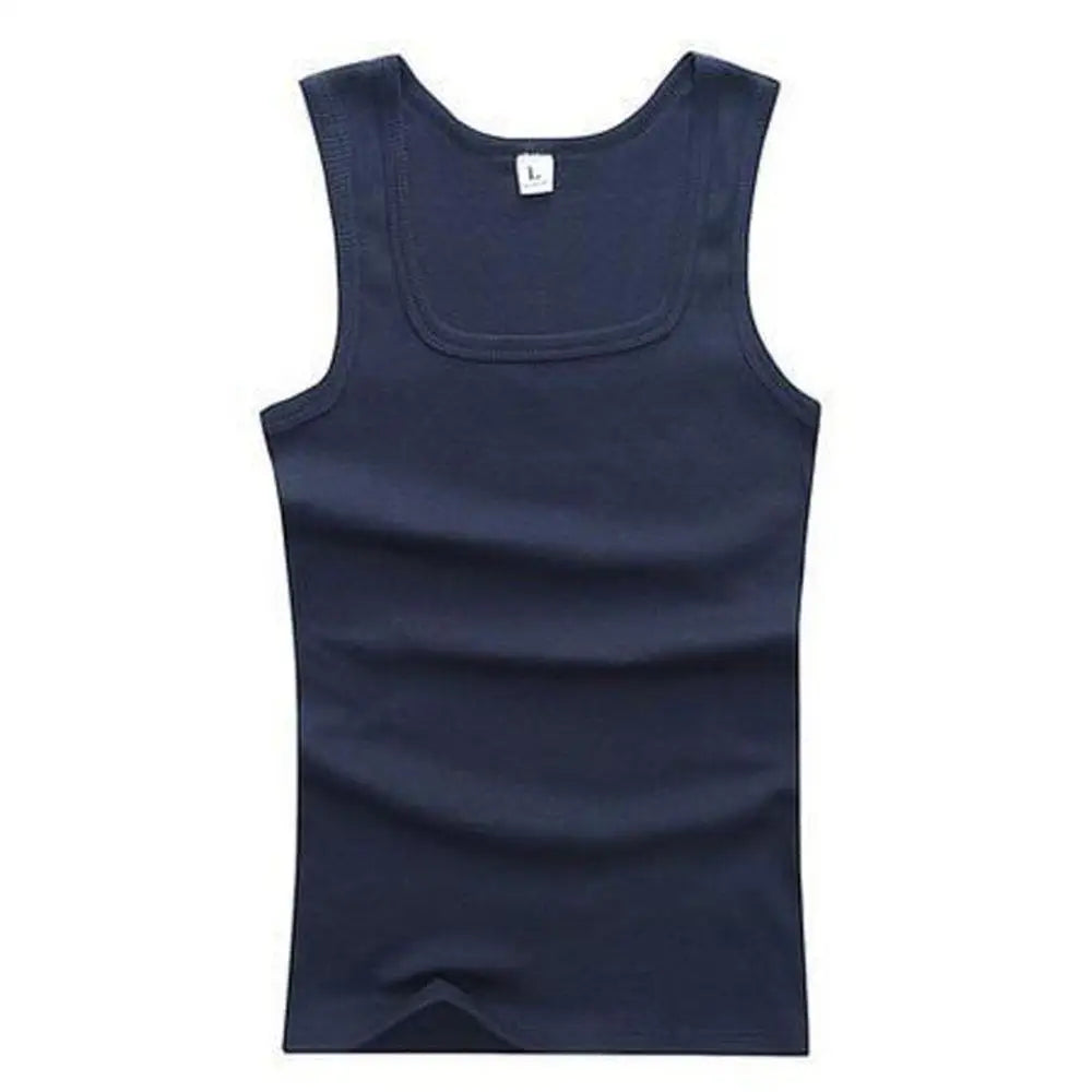 Men's sleeveless breathable cotton fitness tank top by Showlu Fashion Store, showcasing lightweight, comfortable athletic wear.