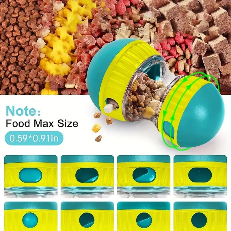 Showlu Smart General pet food dispenser ball with a clear plastic design for dispensing treats or kibble.