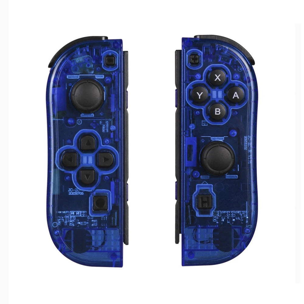 Wireless Showlu Joy Cons gamepad for Nintendo Switch, OLED, Lite with Bluetooth, vibration, turbo, and wake-up function.