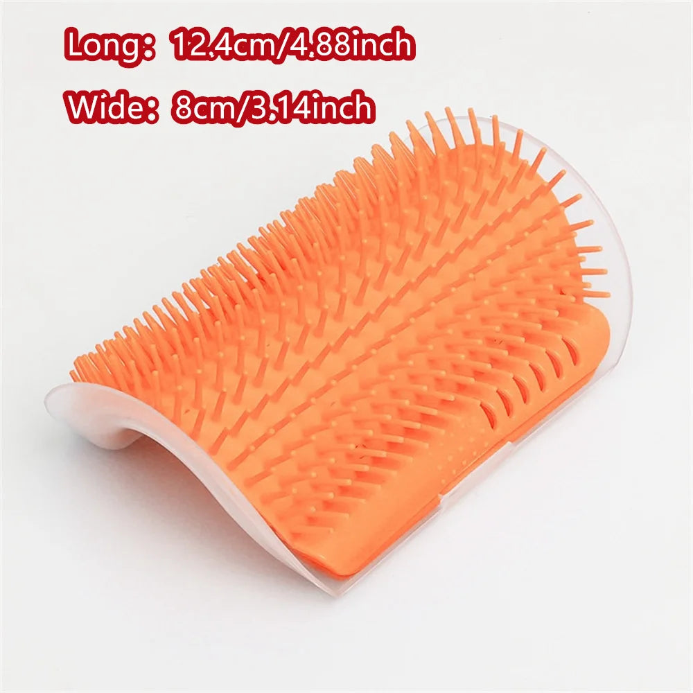 Cat self-groomer with catnip, wall-mounted corner massage comb brush, soft tickling face rub for pet grooming from Showlu Fashion Store