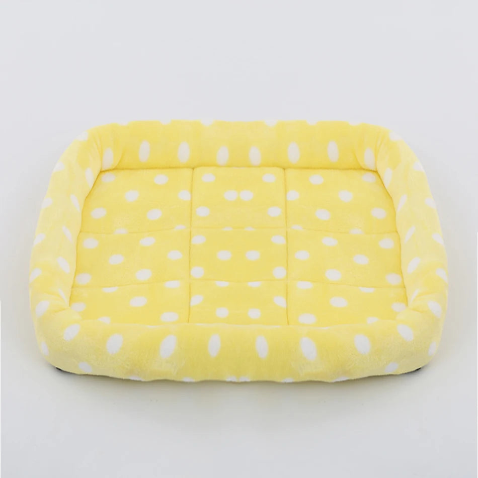 Large plush pet dog bed by Showlu Fashion Store, soft square cushion for cats and dogs, cozy sleep pad for small to medium pets