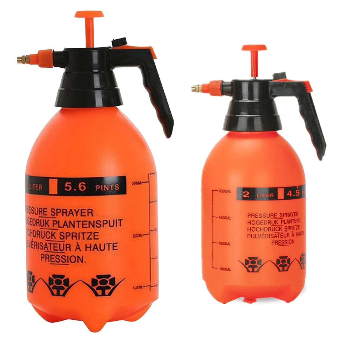 Showlu Smart General high pressure spray bottle with ergonomic handle and clear liquid reservoir for gardening or cleaning tasks.