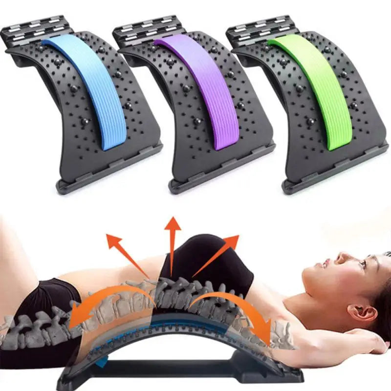 Multi-level back stretcher and lumbar spine massager from CAMMUO, adjustable for targeted back and lower spine relief.