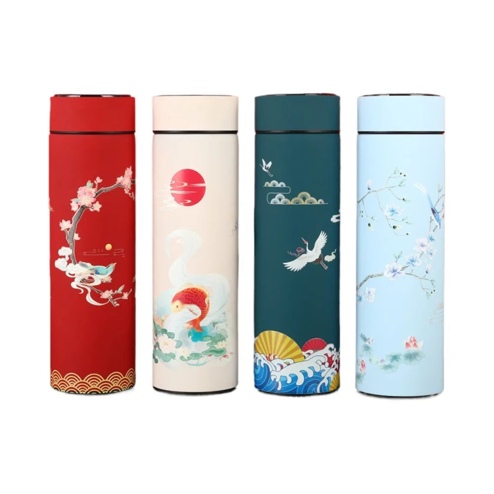 Showlu Smart General stainless steel vacuum thermos bottle with sleek design for hot and cold beverages.