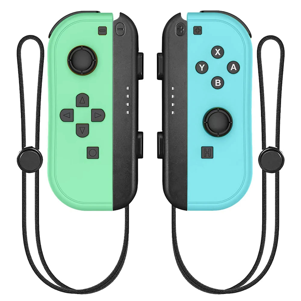 Wireless Joy Cons gamepad for Switch OLED/Lite with Bluetooth, vibration, turbo, and wake-up function, shown in use.
