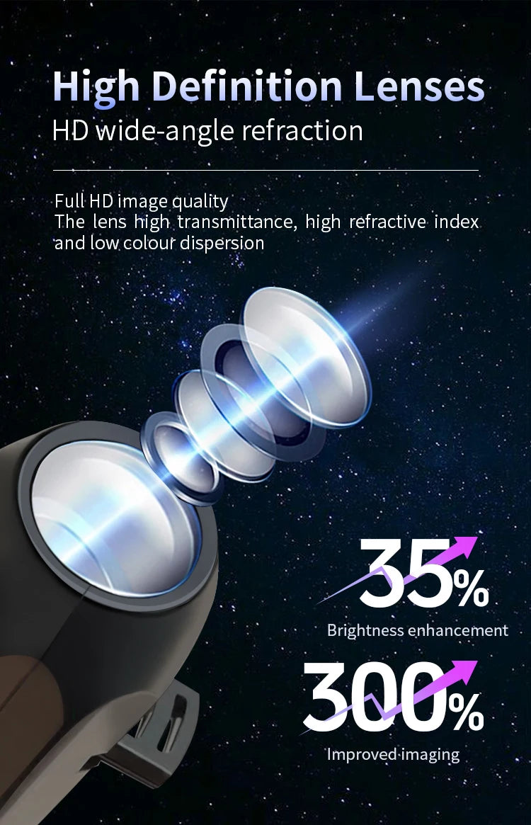USB projector night light featuring Christmas elk and Santa Claus patterns, ideal for room ceiling or window decor.