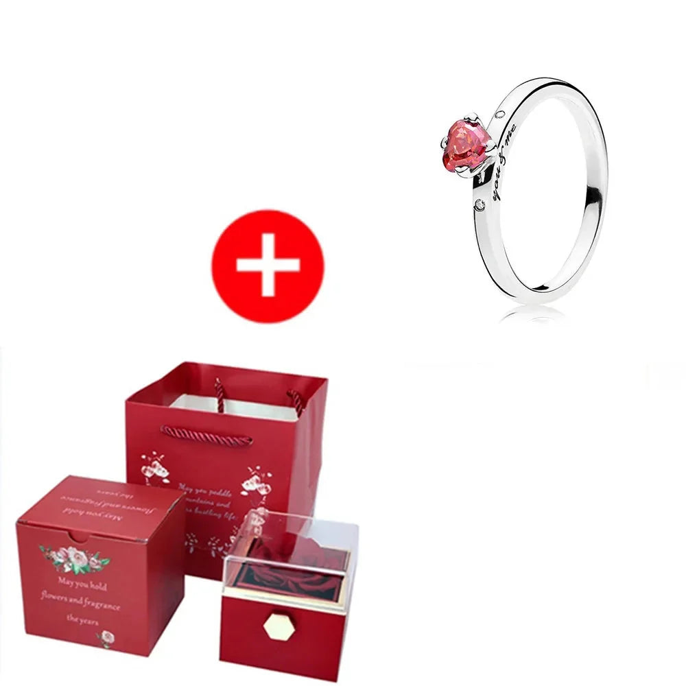 SHOWLU FASHION STORE JMjermyn rotating eternal rose jewelry box with wedding necklace case, featuring a decorative floral design and compact storage
