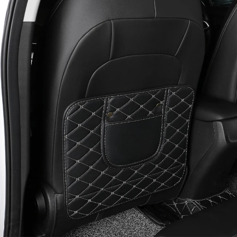 Showlu Smart General car seat back protector with durable, waterproof material and multiple pockets for organizing car interior accessories.