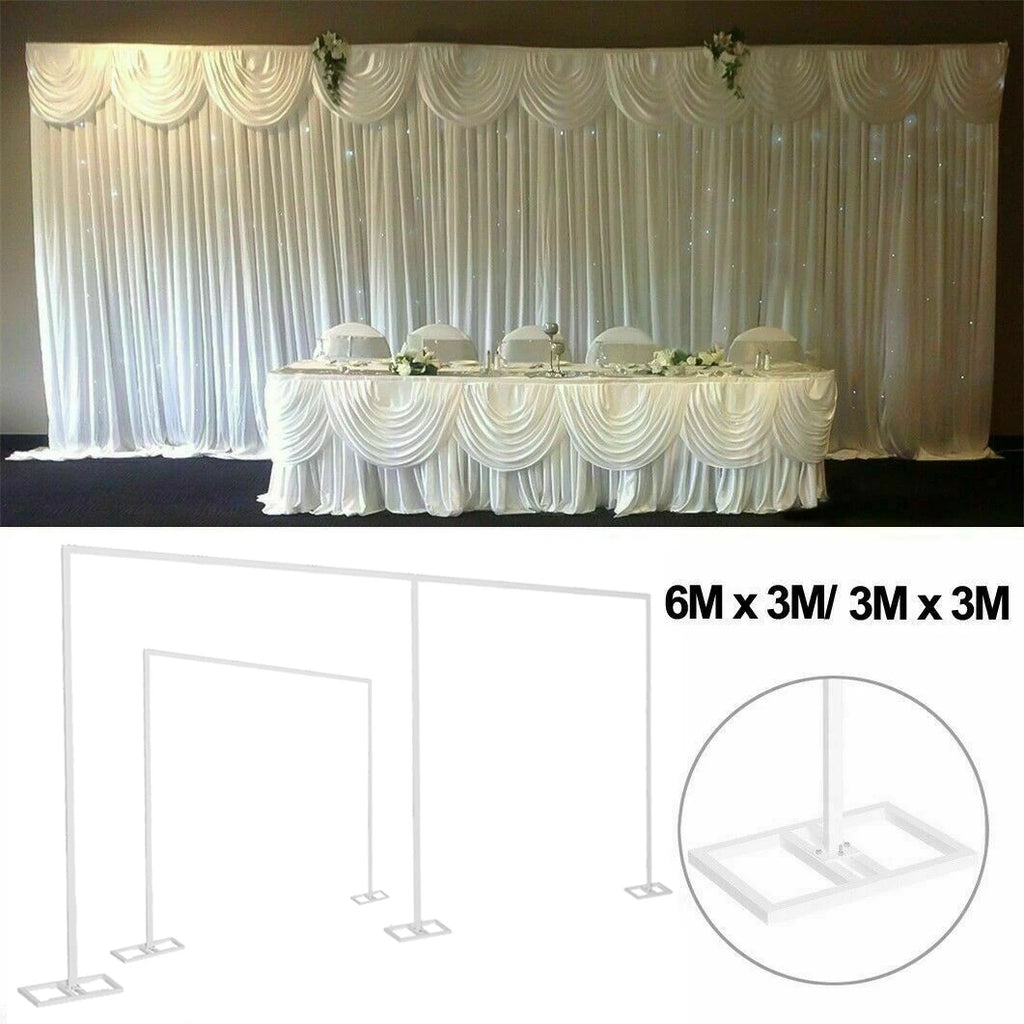 6Mx3M Heavy-duty Adjustable Wedding Backdrop Stand,  Drape Pipe Support Adjustable Kit