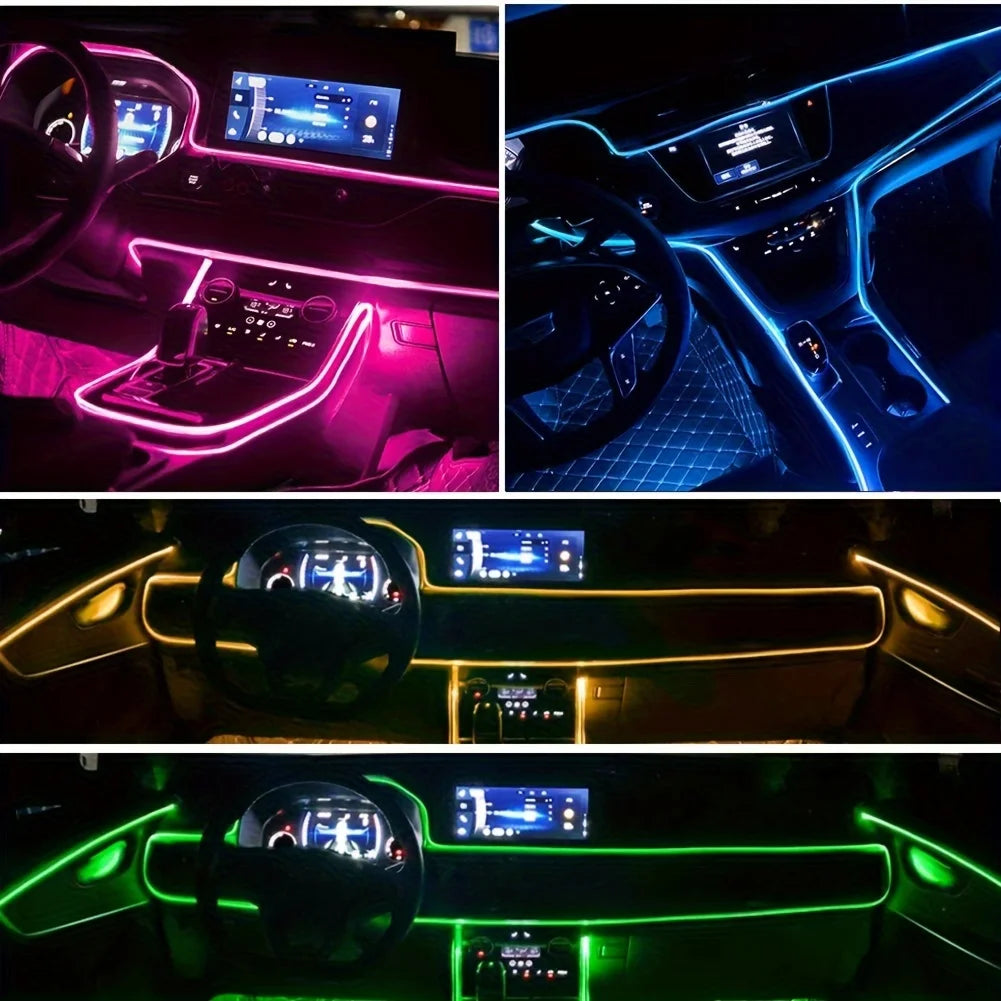 Showlu Smart RGB ambient light strip for car interior with app control and music sync, 12V LED lighting for customizable atmosphere
