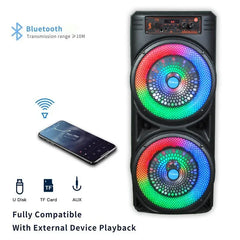 Karaoke Bluetooth Speaker Portable Wireless Column Big Power Stereo Subwoofer RGB light Family Party Sound box with Microphone