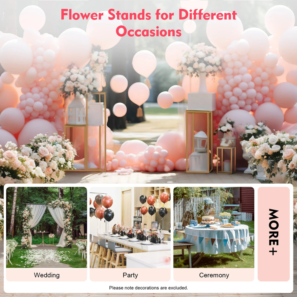 4 Different Height Metal Wedding Flower Stand Floor Geometric Vase Set Wedding Centerpieces For Table Tall Decorations For Party
