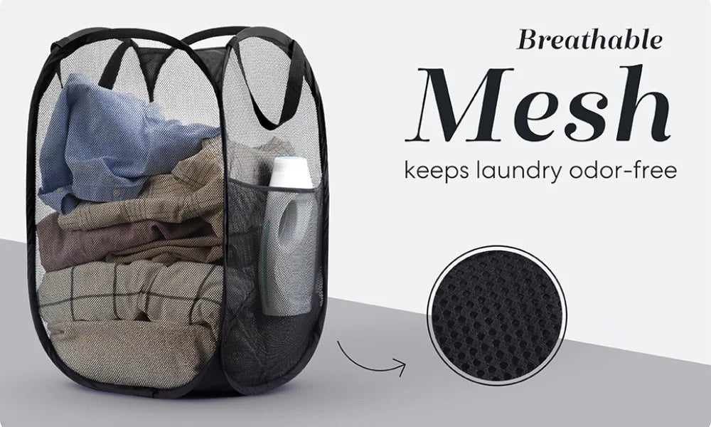 Showlu Smart General collapsible laundry basket with handle, lightweight and foldable for easy storage and transport.