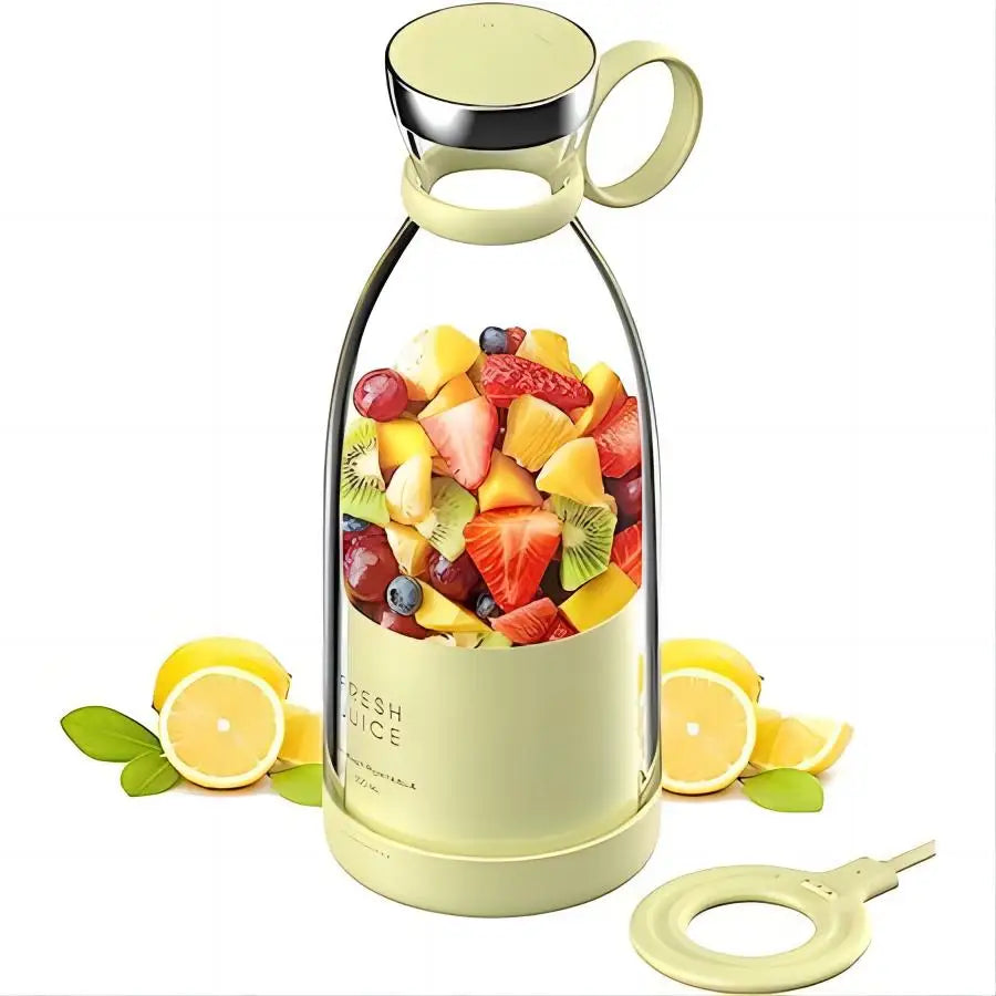 Portable Zoeydam electric juicer and mini blender with 350ml capacity, USB rechargeable for making shakes and smoothies.