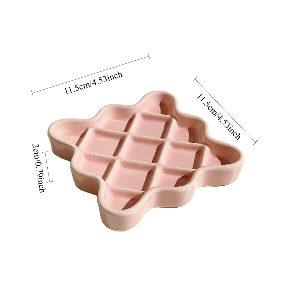 Showlu Fashion Store pet slow food bowl with irregular ceramic design, anti-choking puppy bowl, dopamine-colored pet feeding plate