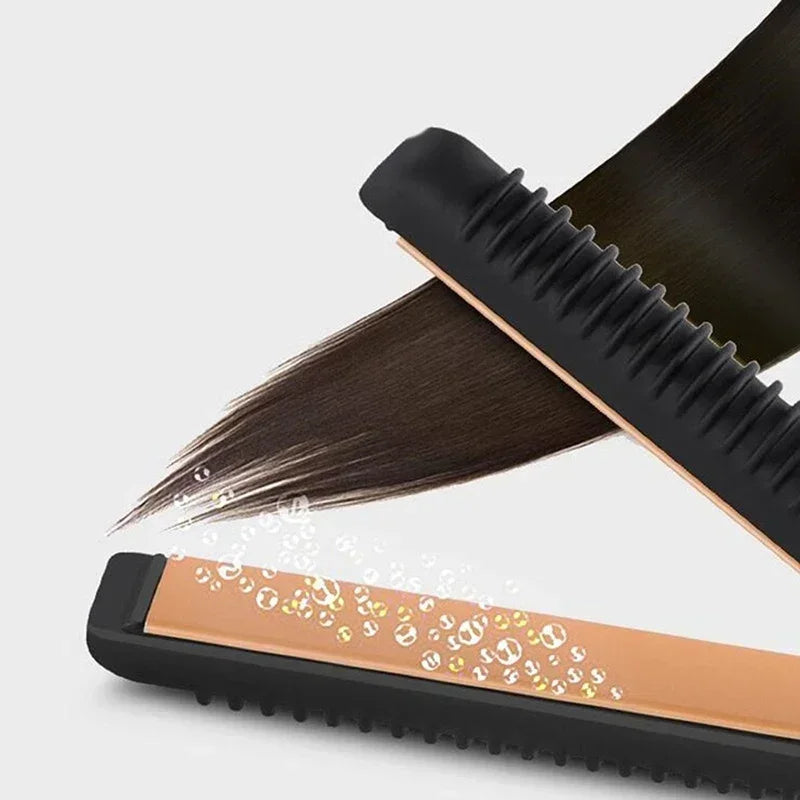 Showlu Smart General mini hair straightener with black ceramic plates, compact design, and ergonomic handle for quick styling.