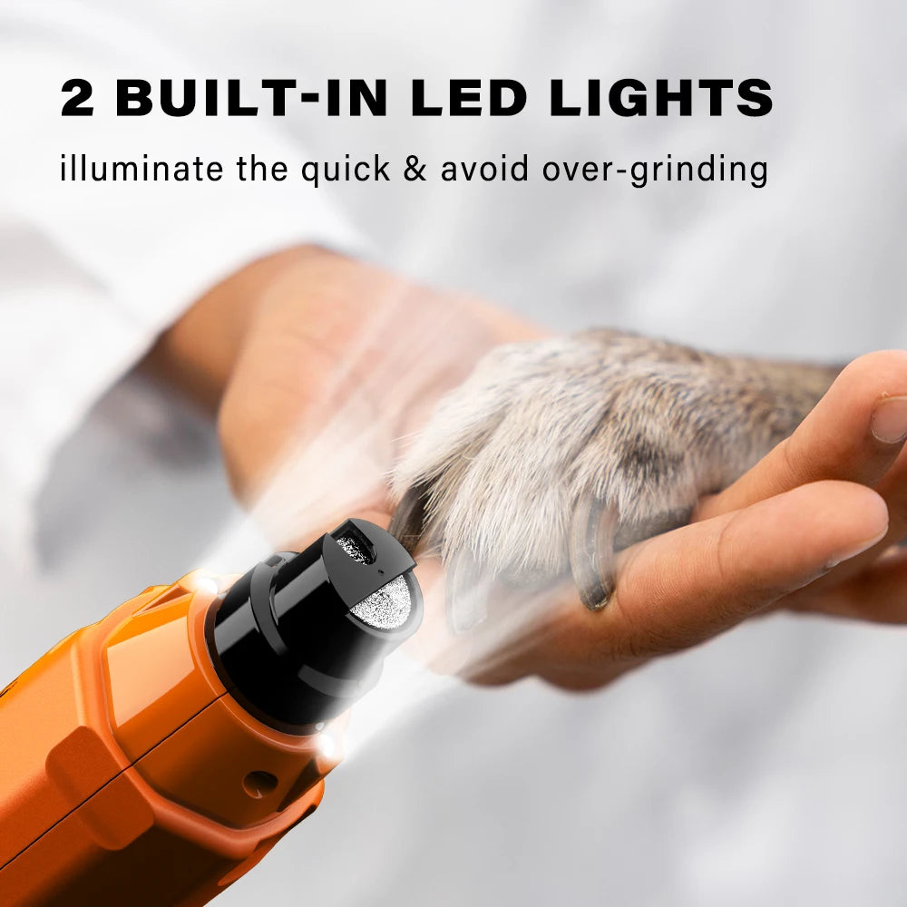 Showlu Fashion 6-speed dog nail grinder, rechargeable electric pet nail trimmer, super quiet and painless for paws grooming.