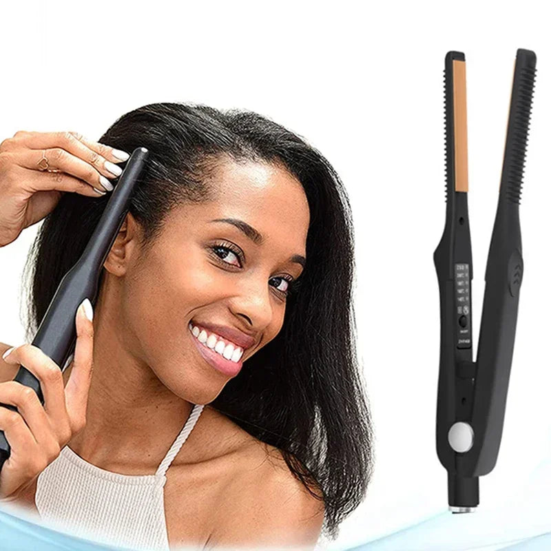 Showlu Smart General mini hair straightener with sleek design and ceramic plates for quick, easy styling.