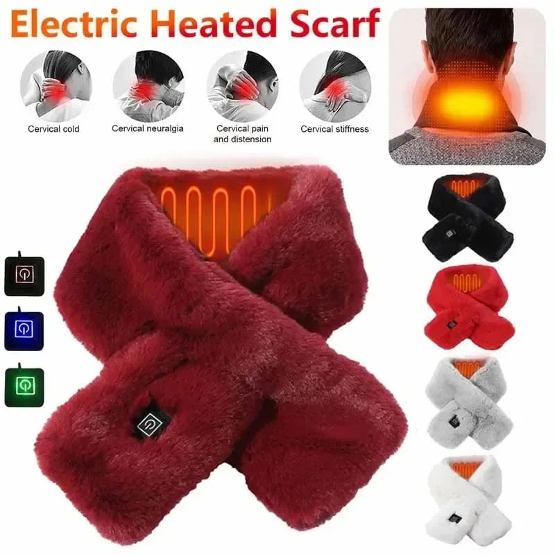 Showlu Smart General electric heated neck scarf with USB connection, soft fabric and adjustable fit for warmth and comfort.