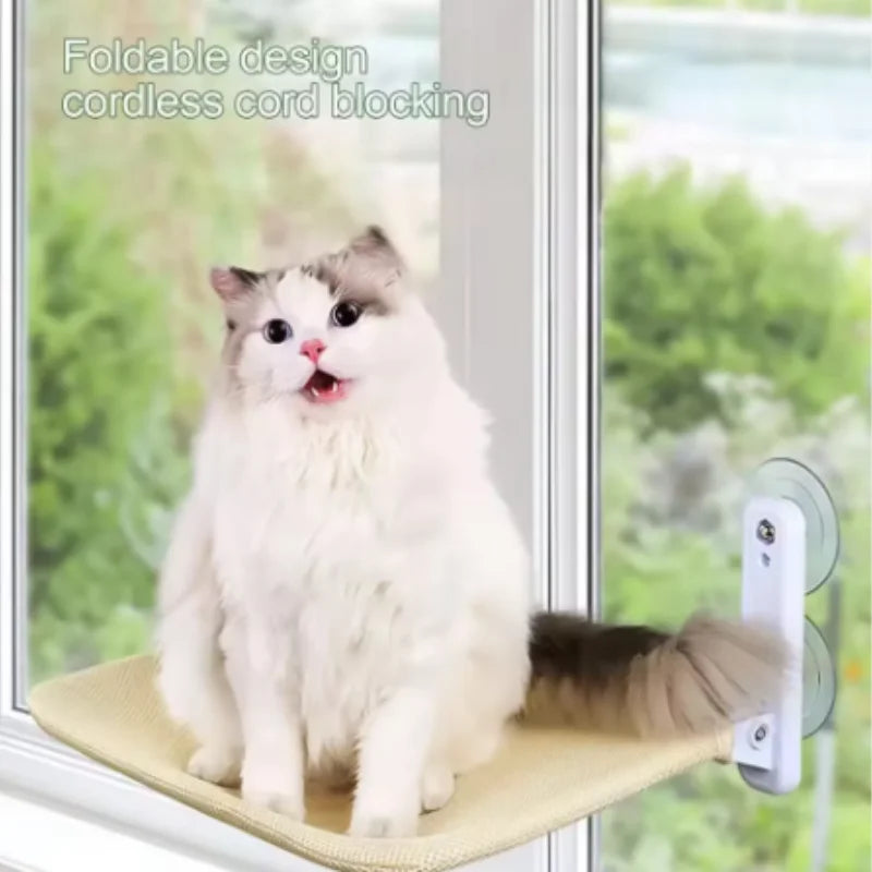 Showlu Smart General cat window hammock with soft fabric and suction cups, perfect for cozy outdoor lounging for cats.