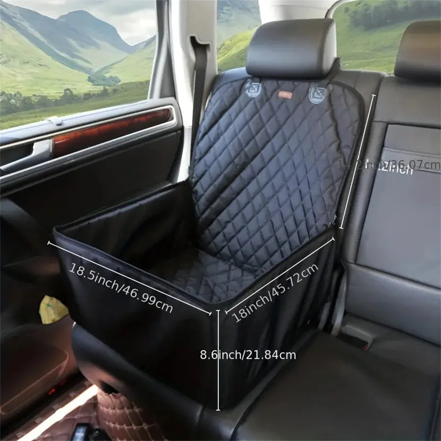 Showlu quilted waterproof dog car seat cover with anti-slip fabric, designed to protect seats and keep pets secure during travel.