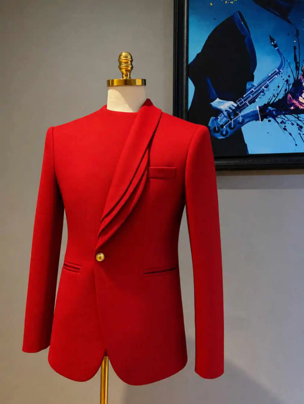 Modern Men Suits 2 Pieces Jacket Pants Shawl Lapel Single Breasted Design Party Banquet Wedding Occasions Customized