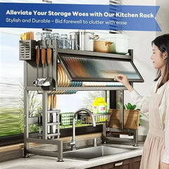 Kitchen Dish with Dust Cover – Adjustable Organizer for Plates,cocina,Eid Mubarak