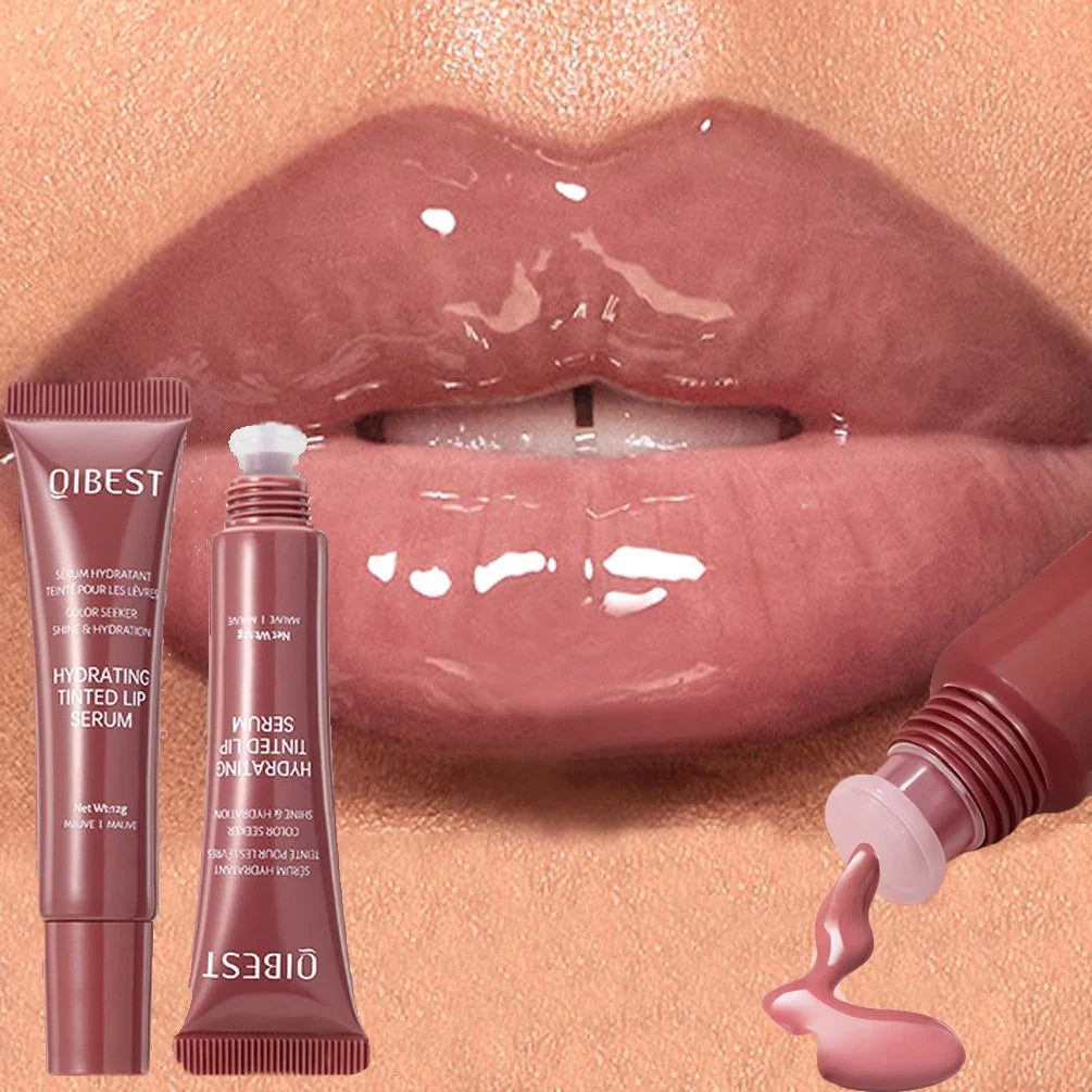 SHOWLU FASHION STORE QiBest Clear Water Gloss Glass Lip Gloss with moisturizing mirror, giving a glossy, tinted finish on lips